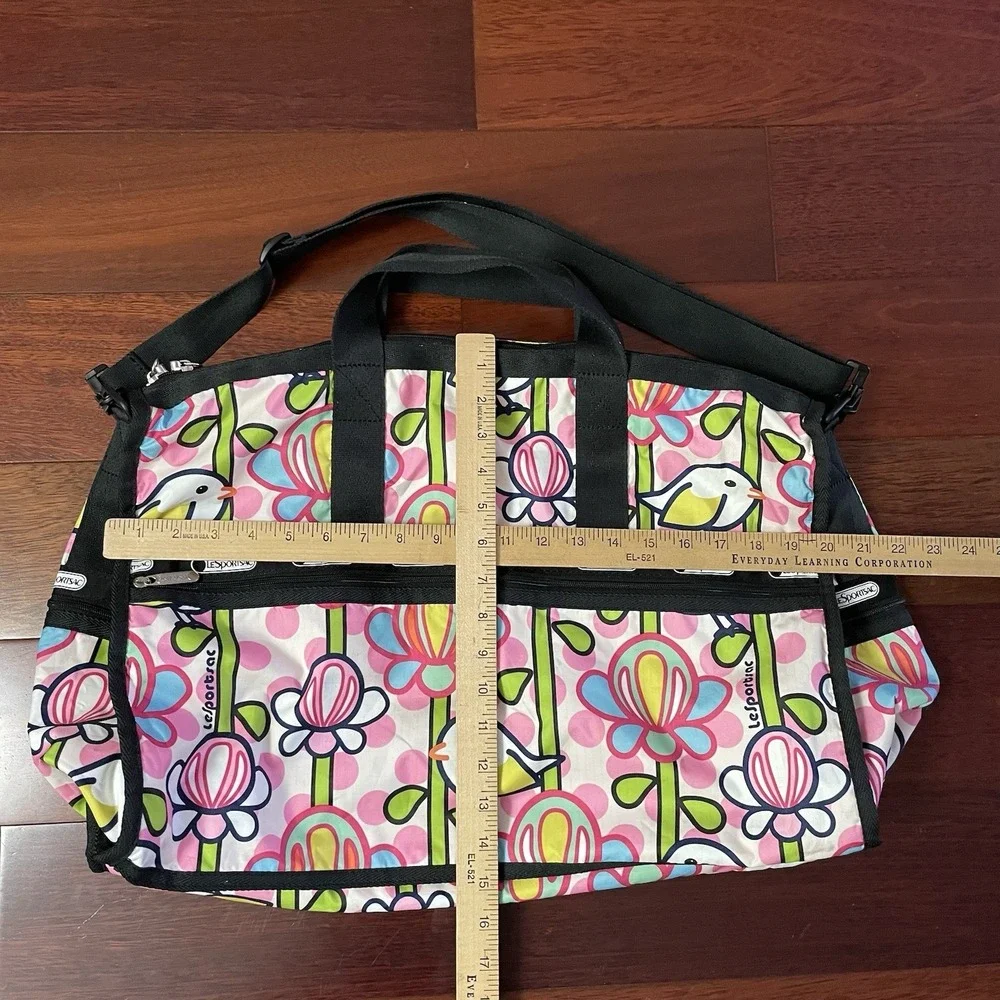 LeSportsac Bird Flower Weekender Overnight Duffel Bag Multicolor Rare‎ HTF B27